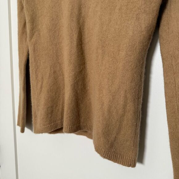 Ann Taylor Sweater Womens Sz S Camel Tan 100% Cashmere V Neck Long Sleeve Preppy - Picture 3 of 11